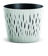 Prosperplast Sandy Round Eco Wood Planter 15.8x15.8x13.8cm - Eco White